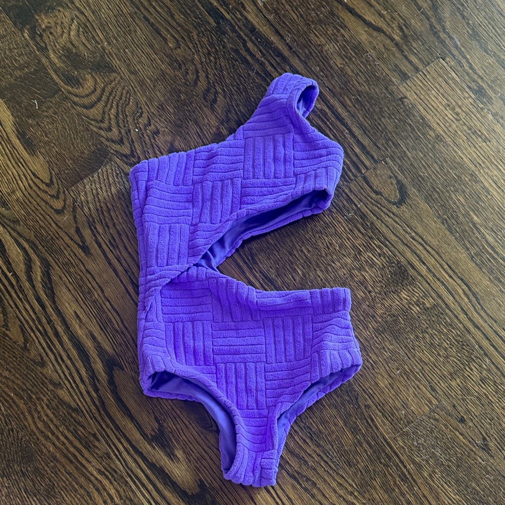 Beach Riot Girls One-Shoulder One-Piece Swimsuit in Purple